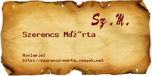 Szerencs Márta névjegykártya