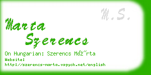 marta szerencs business card